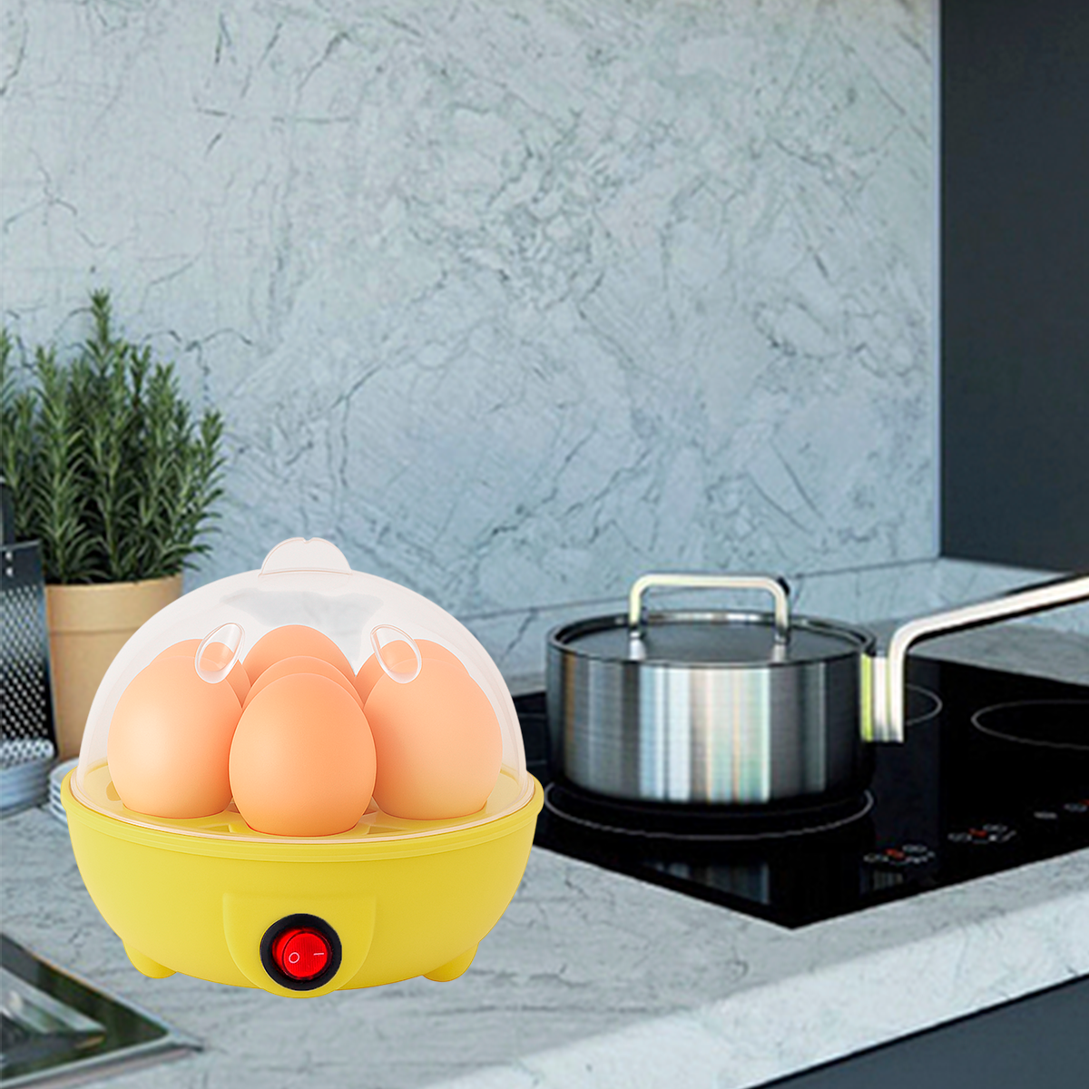 Foto 3 | Vaporera Eléctrica Multiusos Para Huevos Y Verduras Color Amarilla