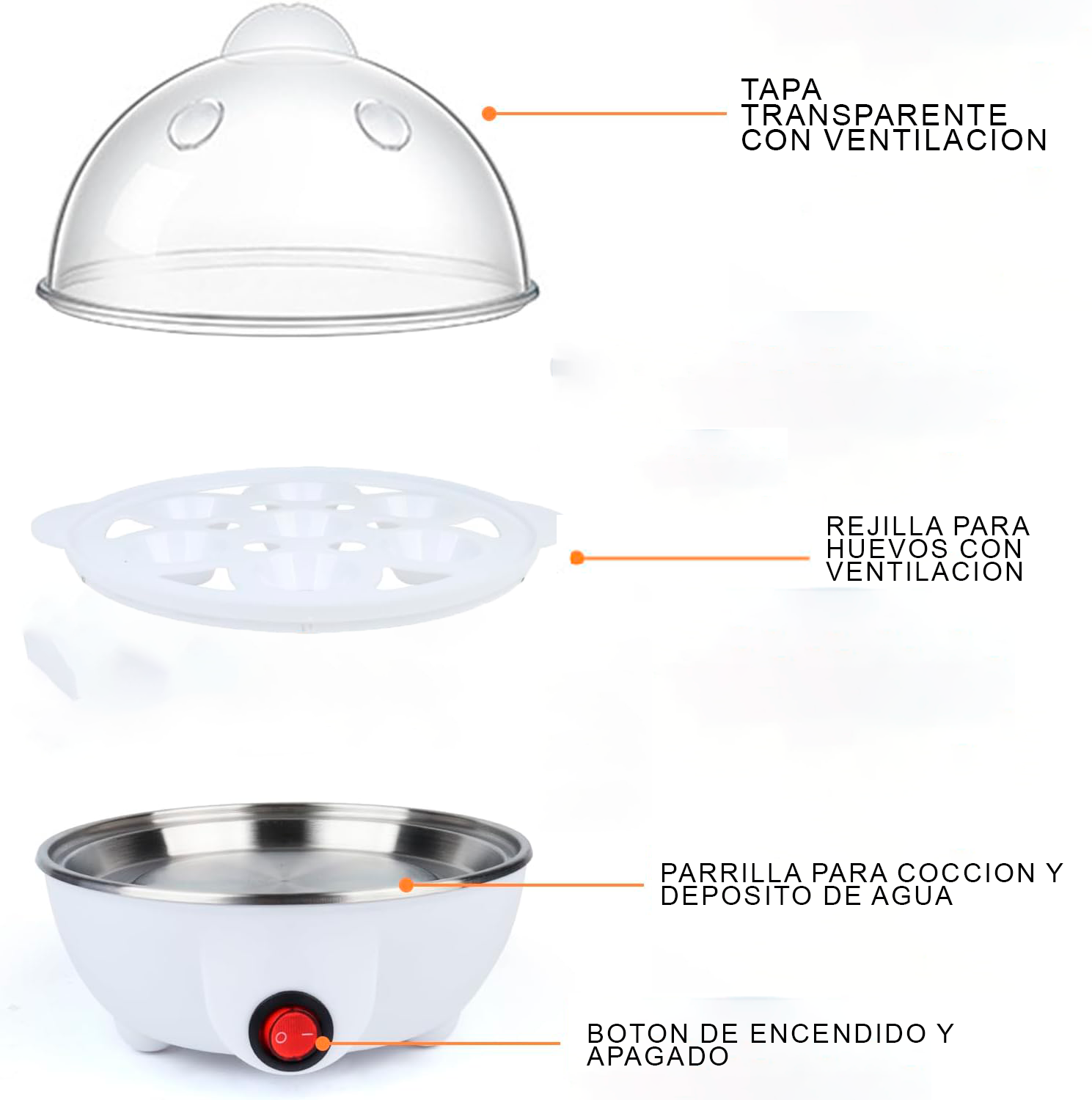 Foto 6 pulgar | Vaporera Eléctrica Multiusos Para Huevos Y Verduras Color Amarilla
