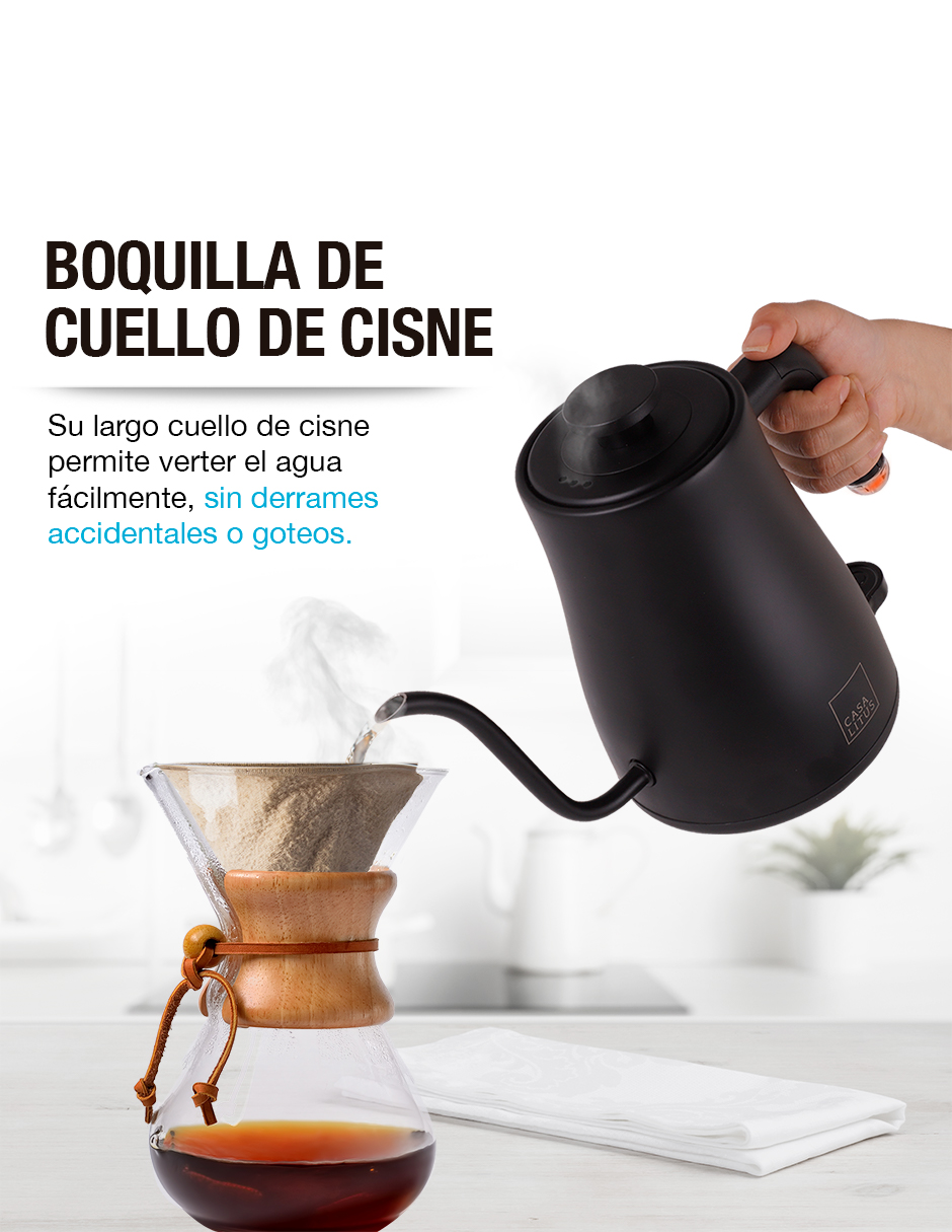 Foto 5 pulgar | Tetera Eléctrica Cuello de Cisne Casa Litus 83262-BL color Negro