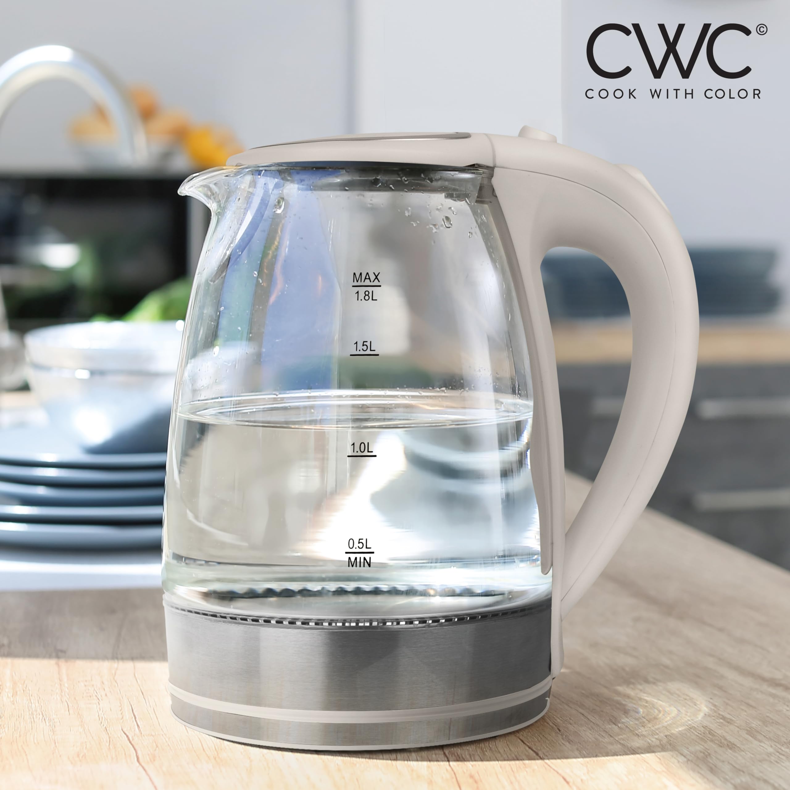 Foto 4 | Hervidor Eléctrico Cook With Color Glass, Crema De Ebullición Rápida De 1.8 L - Venta Internacional.