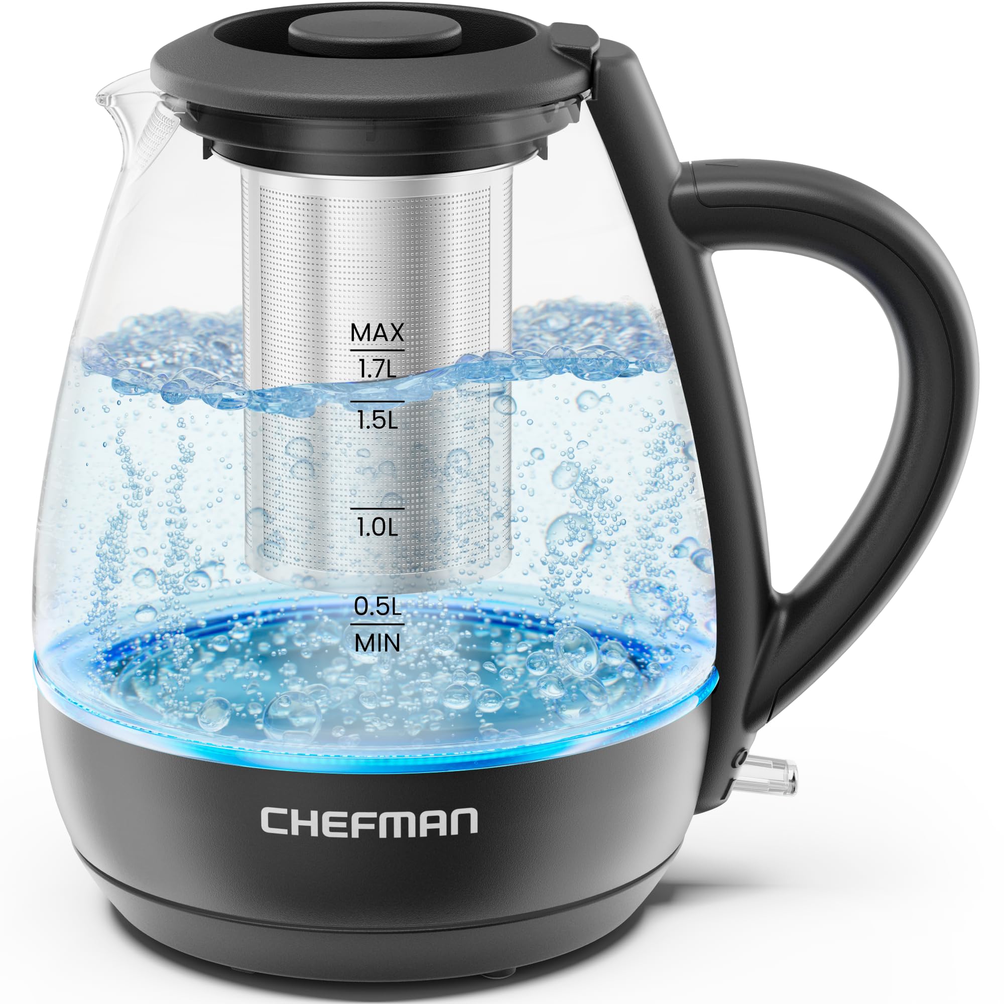 Foto 2 pulgar | Hervidor Eléctrico Chefman 1.7 L 1500 W Con Infusor De Té - Venta Internacional.