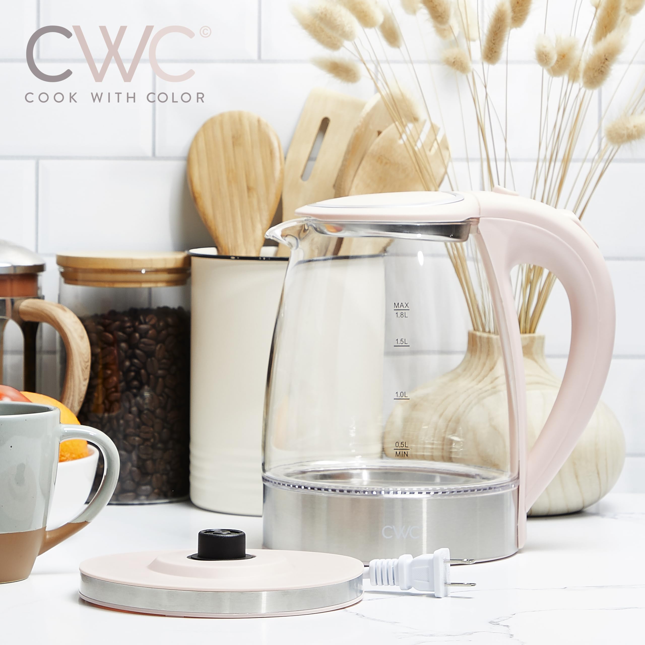Foto 6 pulgar | Colorete Eléctrico Cook With Color Glass, 1.8 L, Rapid Boil - Venta Internacional.