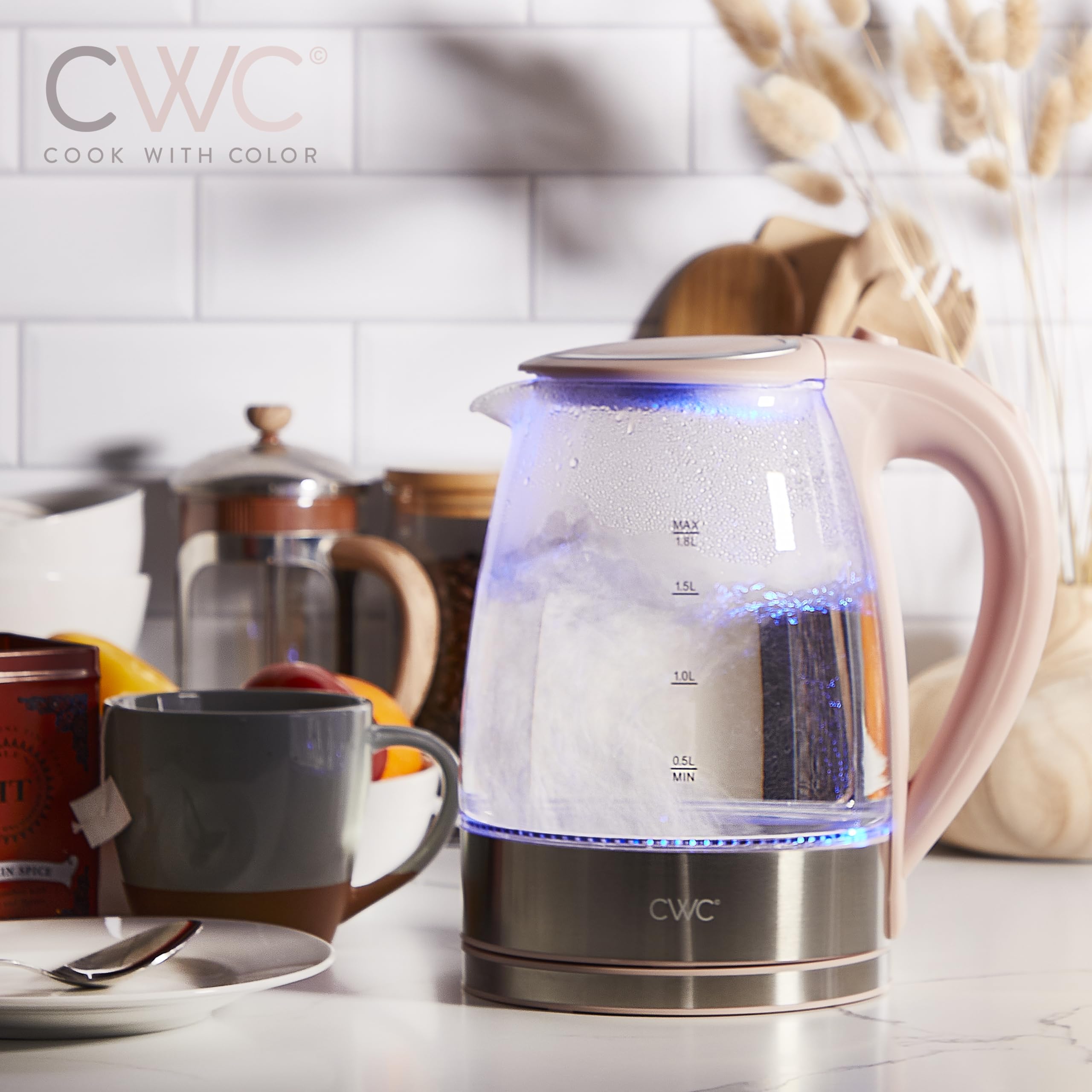 Foto 7 pulgar | Colorete Eléctrico Cook With Color Glass, 1.8 L, Rapid Boil - Venta Internacional.