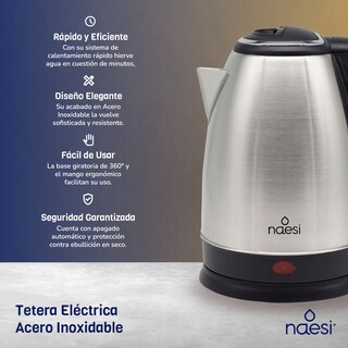 Foto 3 | Tetera Eléctrica Naesi 1.8l de Acero Inoxidable