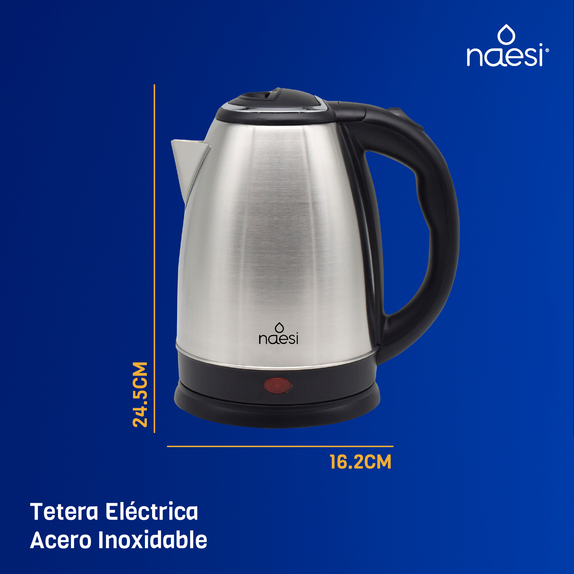 Foto 7 pulgar | Tetera Eléctrica Naesi  1.8l de Acero Inoxidable