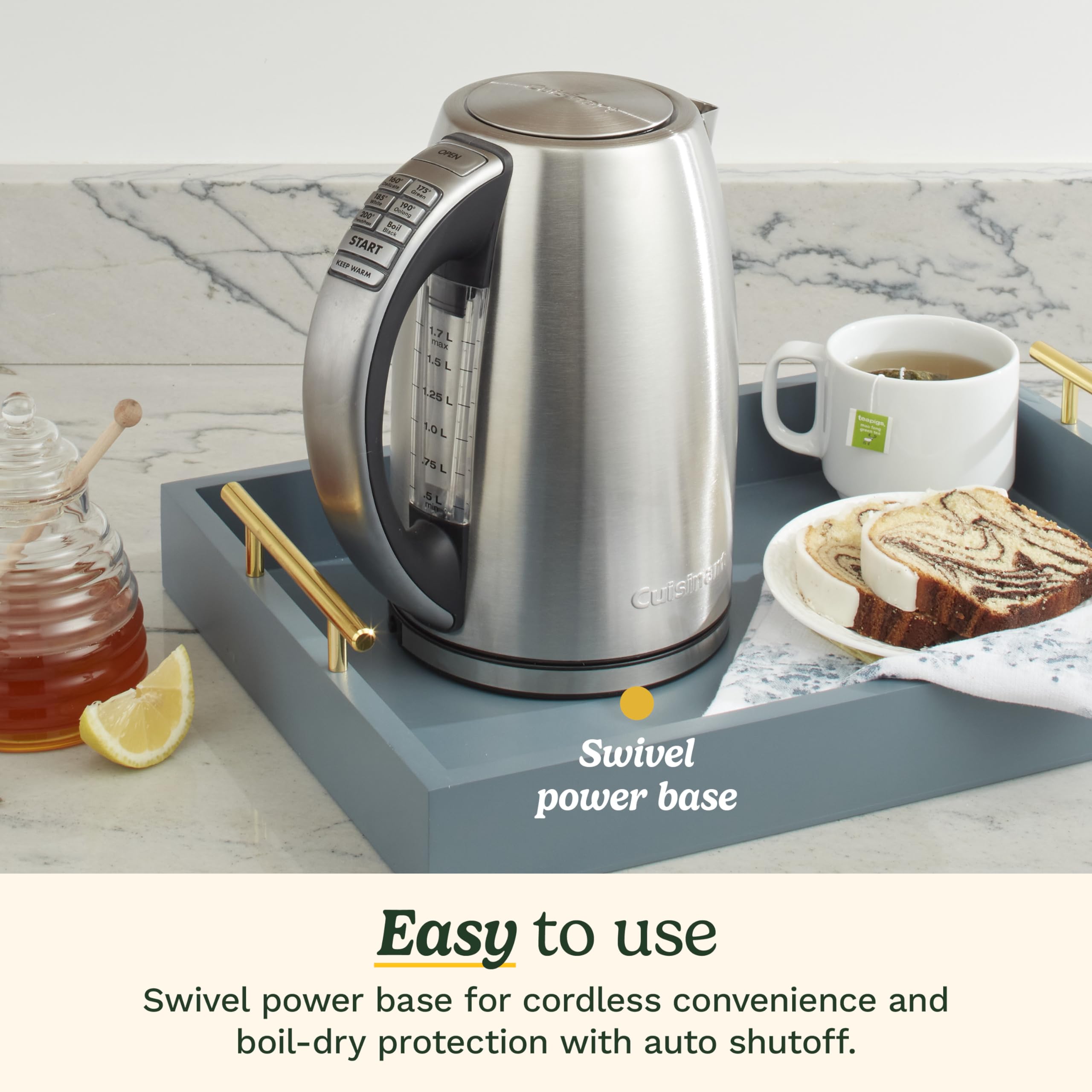 Foto 5 pulgar | Hervidor Eléctrico Cuisinart 1.7 L De Acero Inoxidable 6 Temperaturas - Venta Internacional.