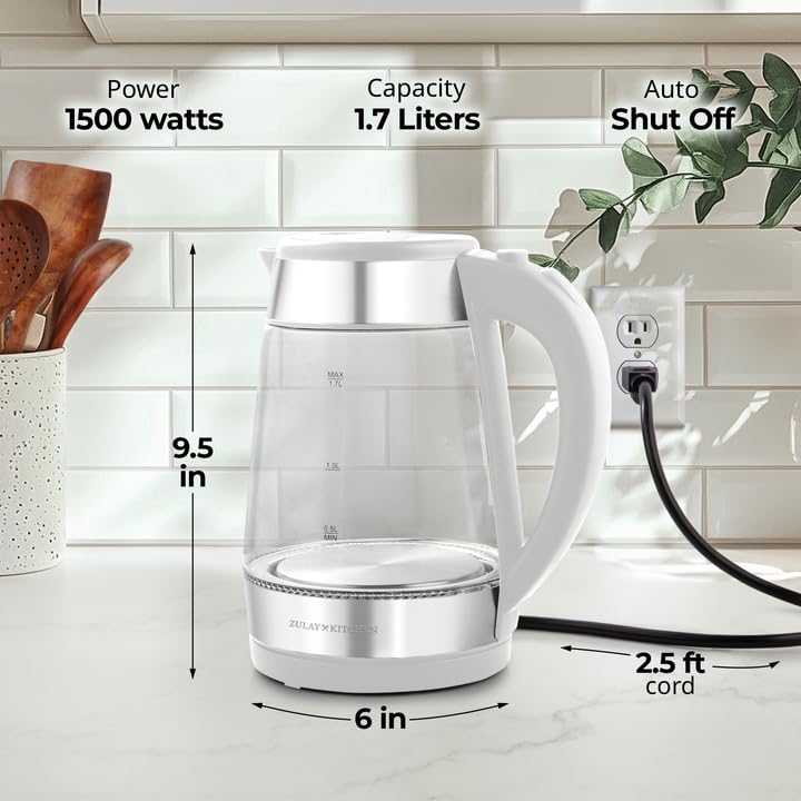 Foto 7 pulgar | Hervidor Eléctrico Zulay Kitchen Fast-boiling 1.7l 1500w Blanco - Venta Internacional.