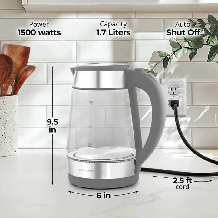 Foto 8 pulgar | Hervidor Eléctrico Zulay Kitchen Fast-boiling 1.7l 1500w Gris - Venta Internacional.