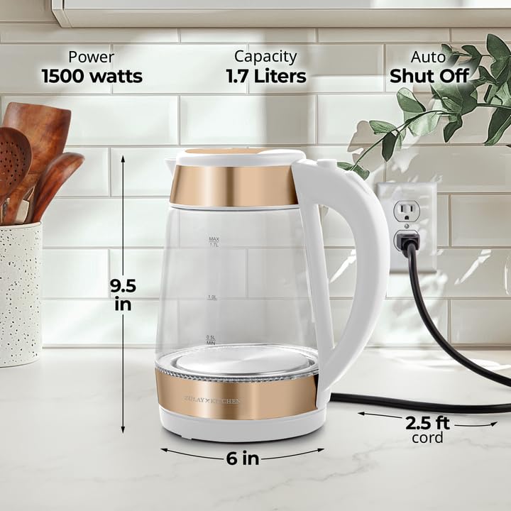 Foto 7 pulgar | Hervidor Eléctrico Zulay Kitchen Fast-boiling 1.7l 1500w Blanco - Venta Internacional.