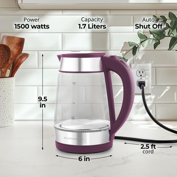 Foto 7 pulgar | Hervidor Eléctrico Zulay Kitchen, De Ebullición Rápida, 1,7 L, 1500 W, Color Morado - Venta Internacional.