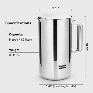 Foto 6 | Aarke Kettle | Stainless Steel Hot Water Kettle | 360° Swivel Base | 1.2l / 5 Cups - Steel - Venta Internacional.