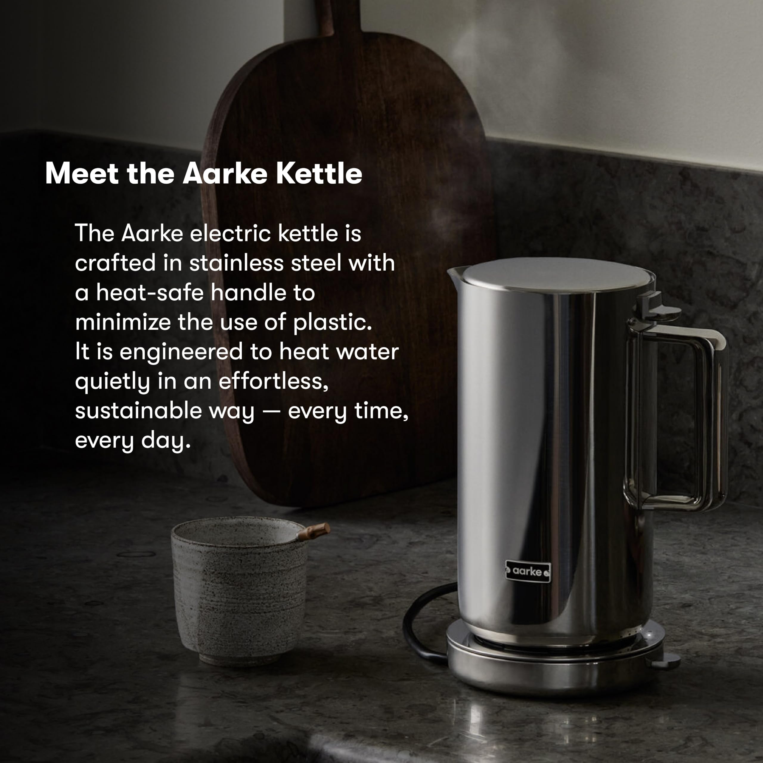 Foto 8 pulgar | Aarke Kettle | Stainless Steel Hot Water Kettle | 360° Swivel Base | 1.2l / 5 Cups - Steel - Venta Internacional.
