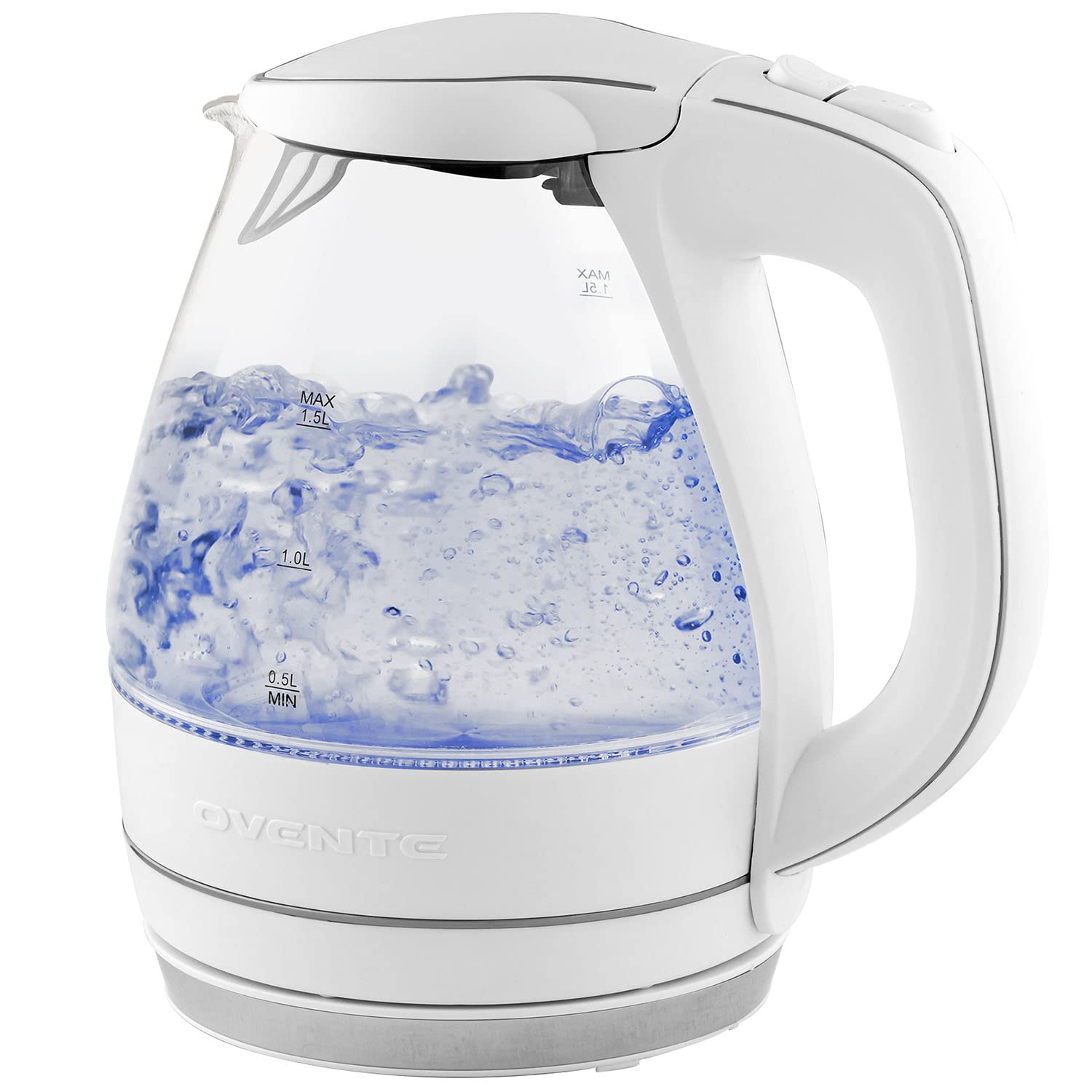 Foto 2 pulgar | Hervidor Eléctrico Ovente KG83W de Vidrio Borosilicato 1,5 L Blanco - Venta Internacional
