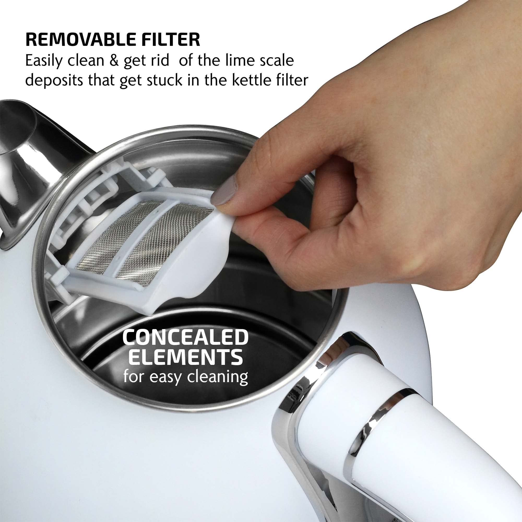 Foto 5 pulgar | Hervidor Eléctrico De Agua Caliente Ovente Victoria 1.7l 1500w Blanco - Venta Internacional.