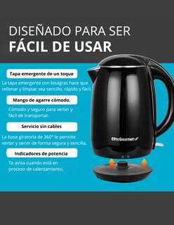 Foto 6 | Hervidor De Agua Elite Gourmet Base Giratoria De 360° 1.8 Lt