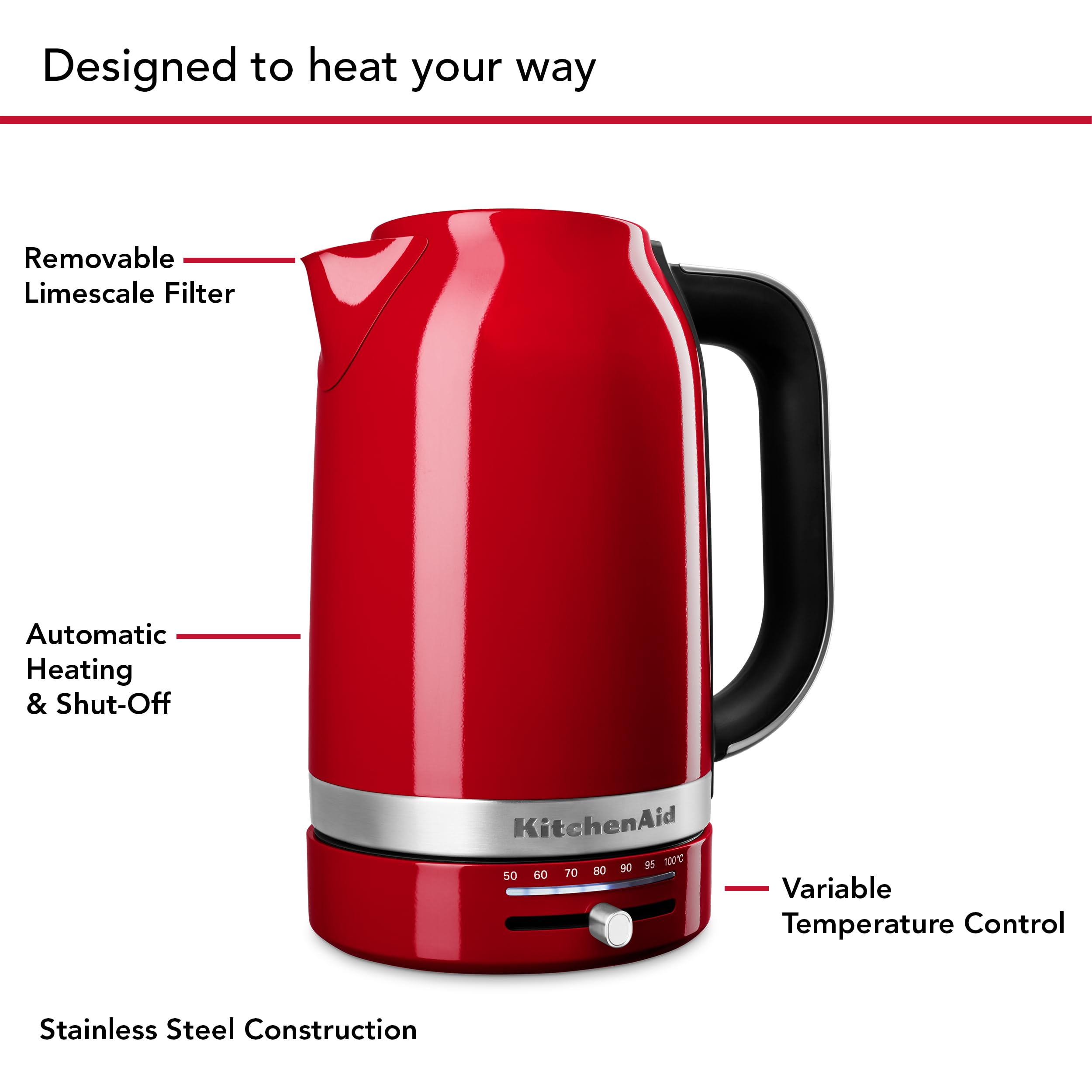 Foto 4 | Hervidor Eléctrico Kitchenaid Kek1701 1.7 L Con Temperatura Variable - Venta Internacional.