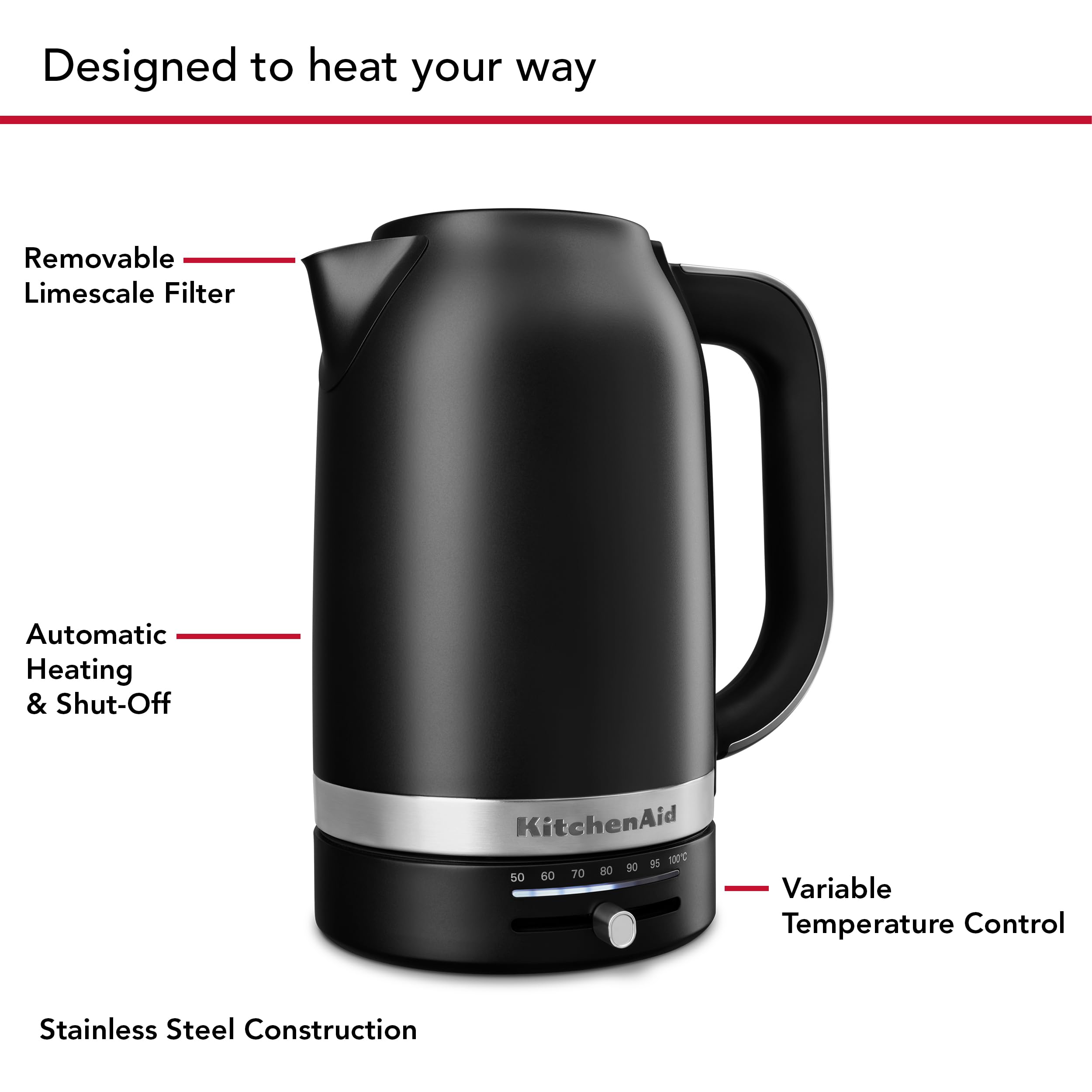 Foto 4 | Hervidor Eléctrico Kitchenaid Kek1701 1.7 L Con Temperatura Variable - Venta Internacional.