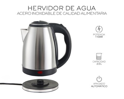 Foto 2 | Hervidor Eléctrico Basitex Acero Inoxidable