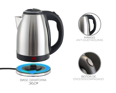 Foto 5 | Hervidor Eléctrico Basitex Acero Inoxidable