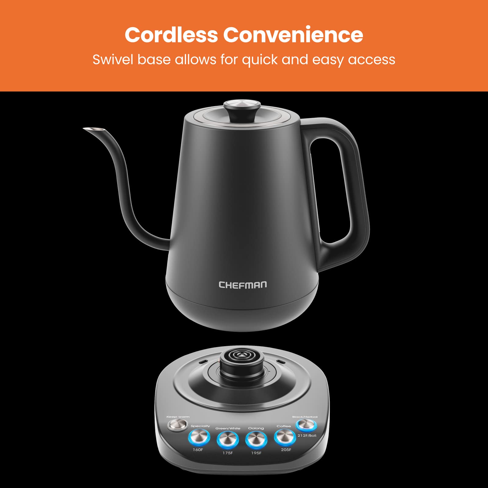 Foto 6 | Hervidor de Cuello de Cisne Chefman Truetemp Precision Control - Venta Internacional