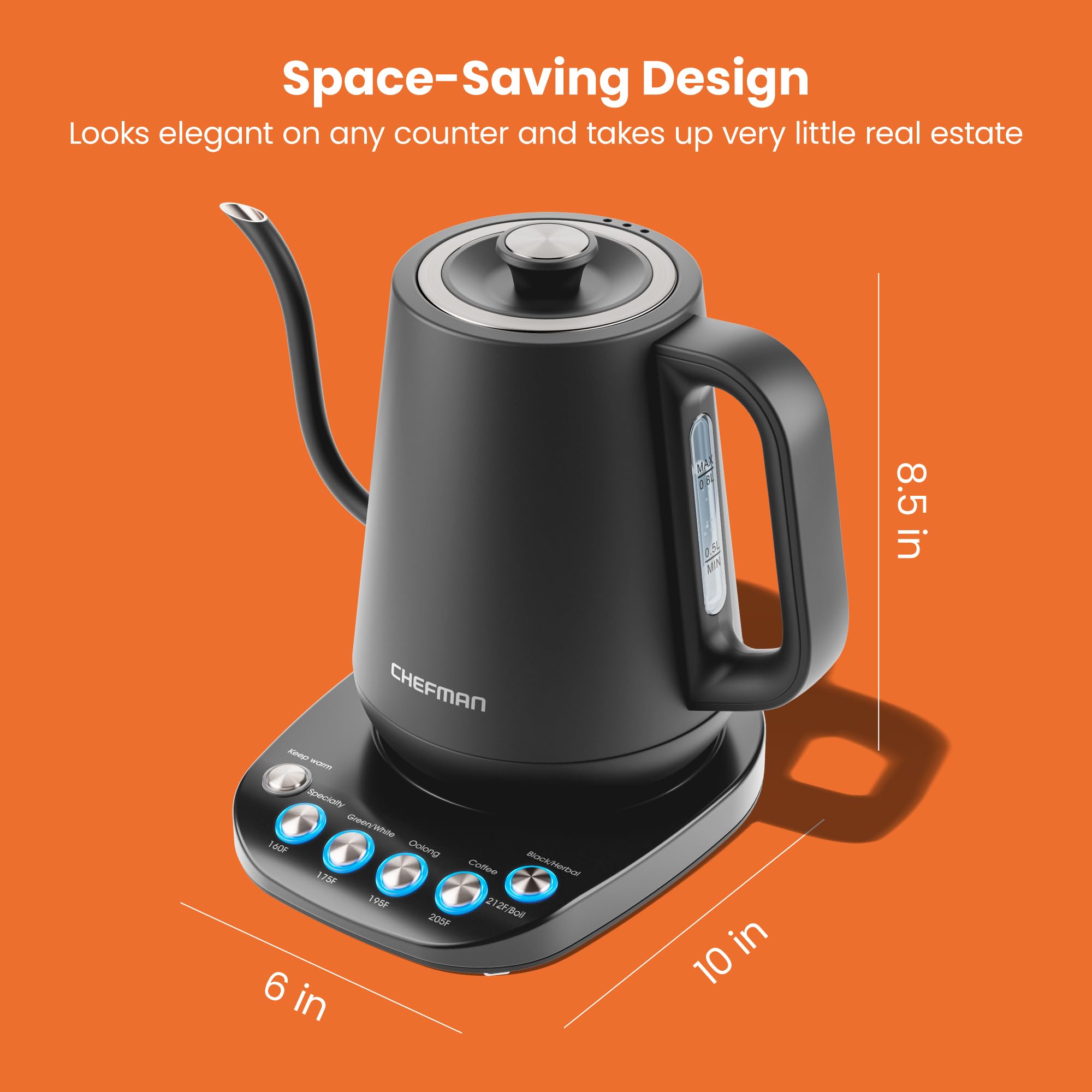 Foto 7 | Hervidor de Cuello de Cisne Chefman Truetemp Precision Control - Venta Internacional