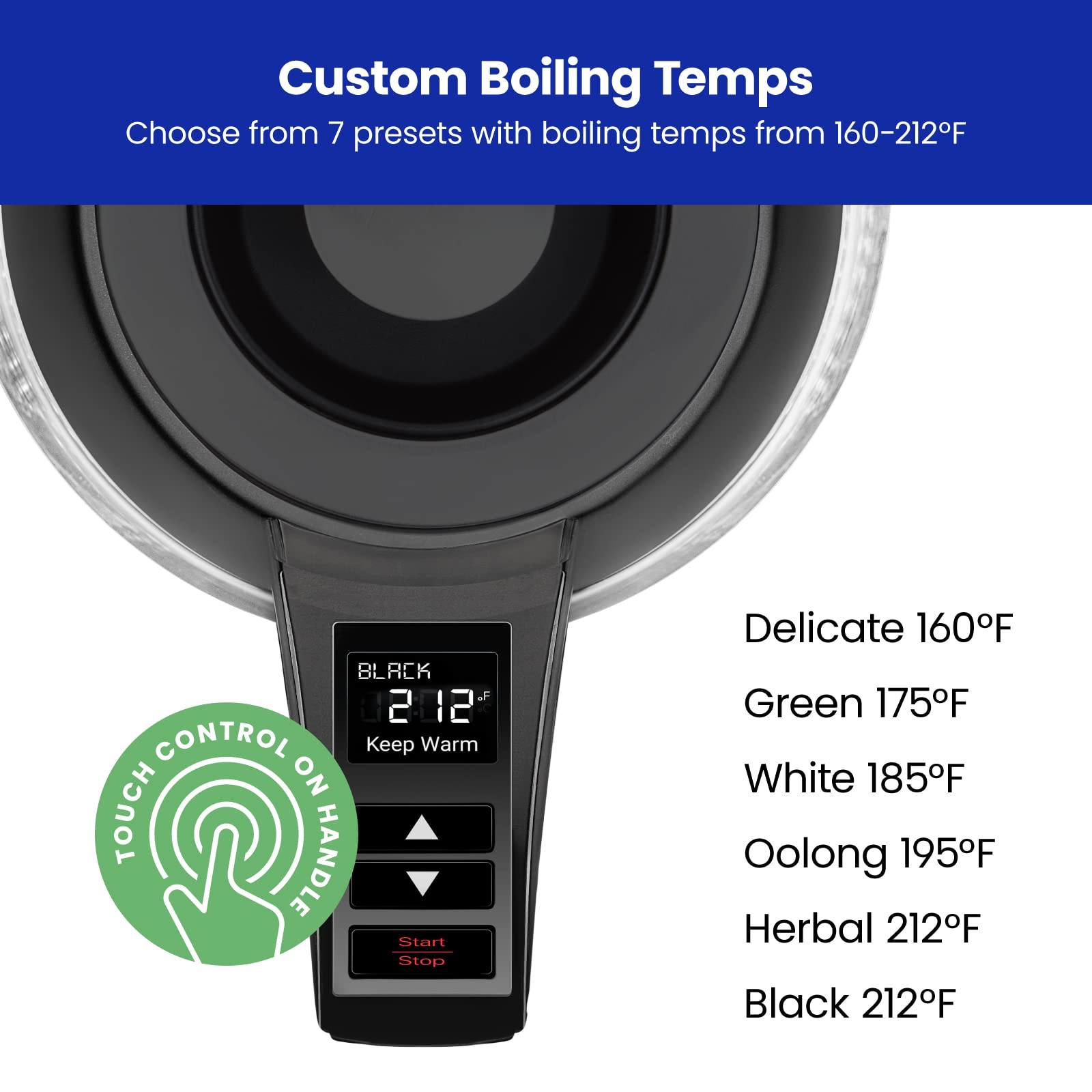 Foto 4 pulgar | Hervidor Eléctrico Chefman Digital 1.8l Rapid Boil 1500w Negro - Venta Internacional.