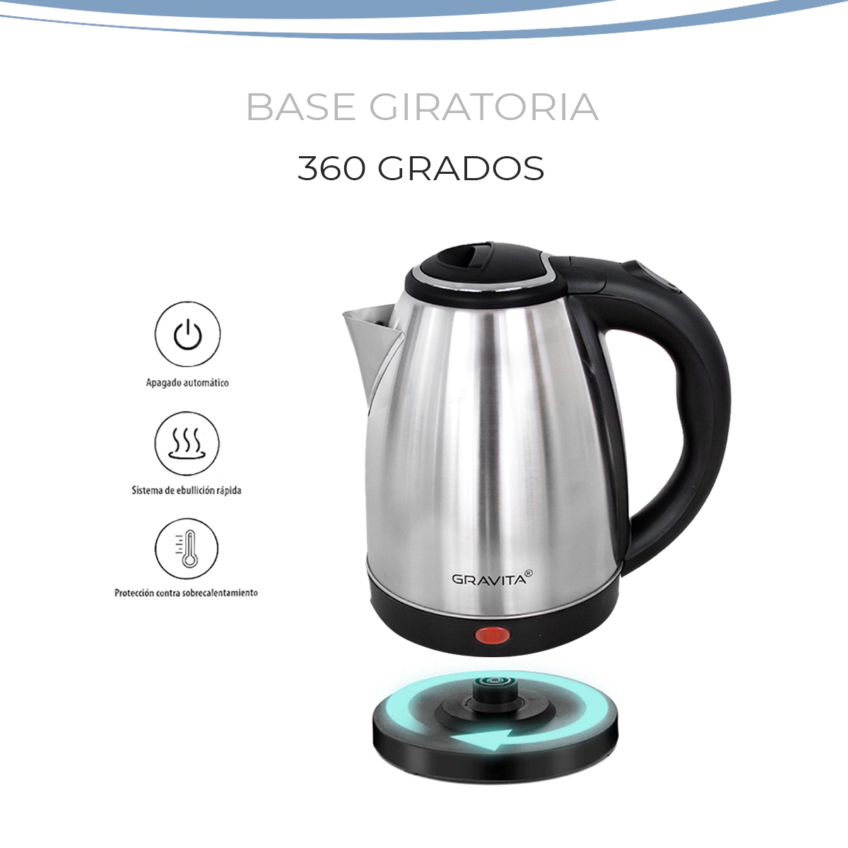 Foto 4 | Tetera Eléctrica Gravita 2 L