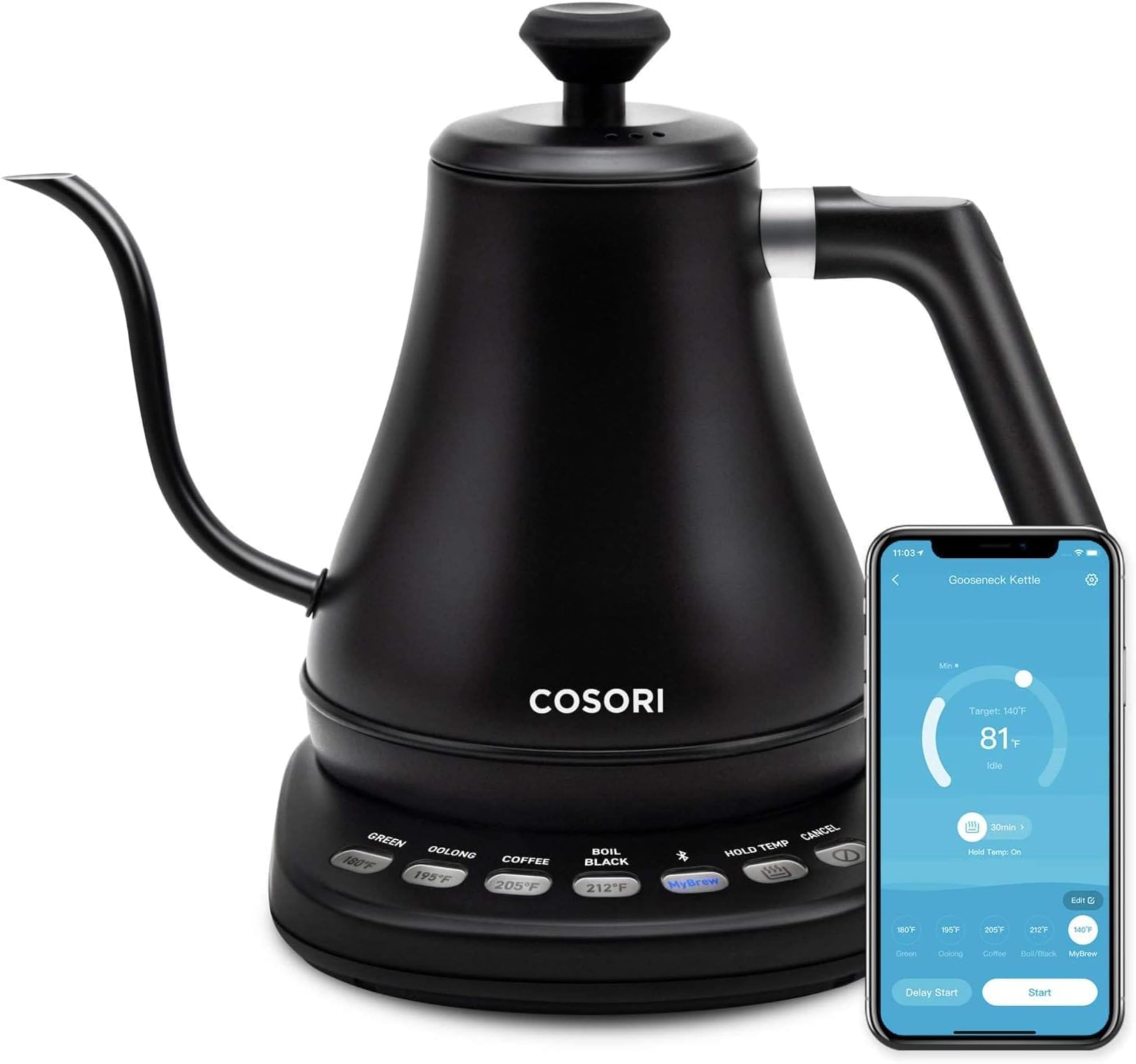 Foto 2 pulgar | Hervidor Eléctrico Con Cuello De Cisne Cosori Smart Bluetooth 100% Acero Inoxidable - Venta Internacional.