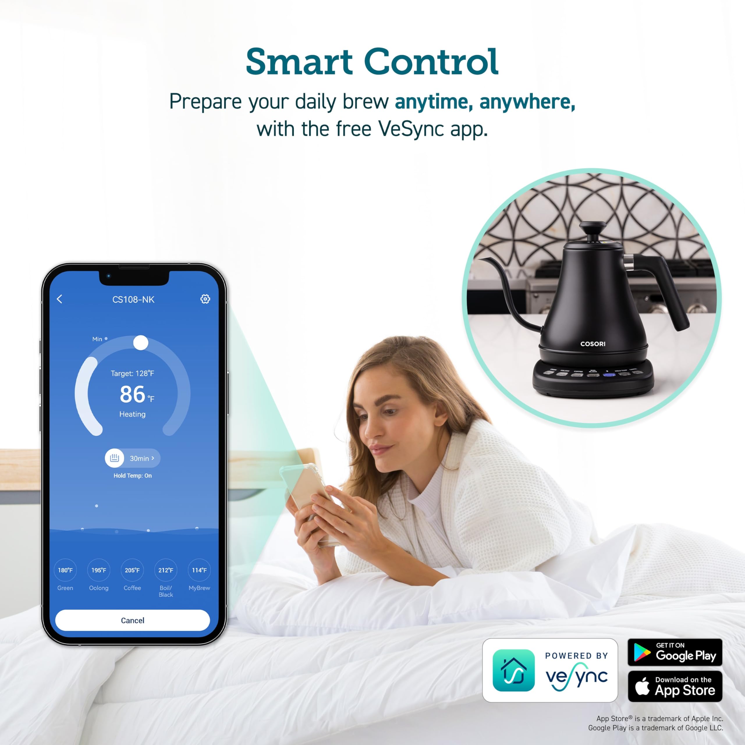 Foto 3 pulgar | Hervidor Eléctrico Con Cuello De Cisne Cosori Smart Bluetooth 100% Acero Inoxidable - Venta Internacional.