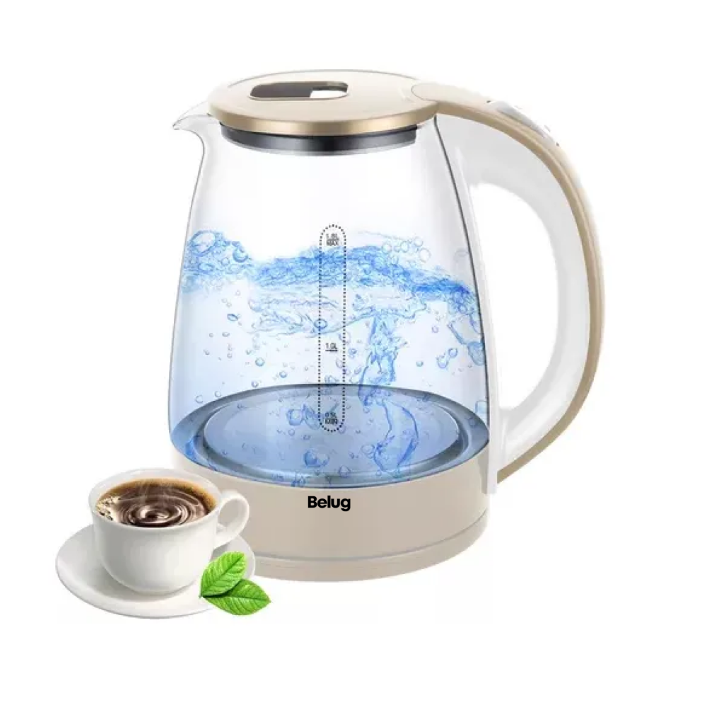 Tetera Eléctrica Transparente Belug Hervidor Eléctrico 1.8l Transparente Beige