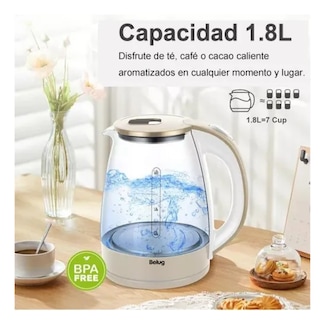 Foto 2 | Tetera Eléctrica Transparente Belug Hervidor Eléctrico 1.8l Transparente Beige