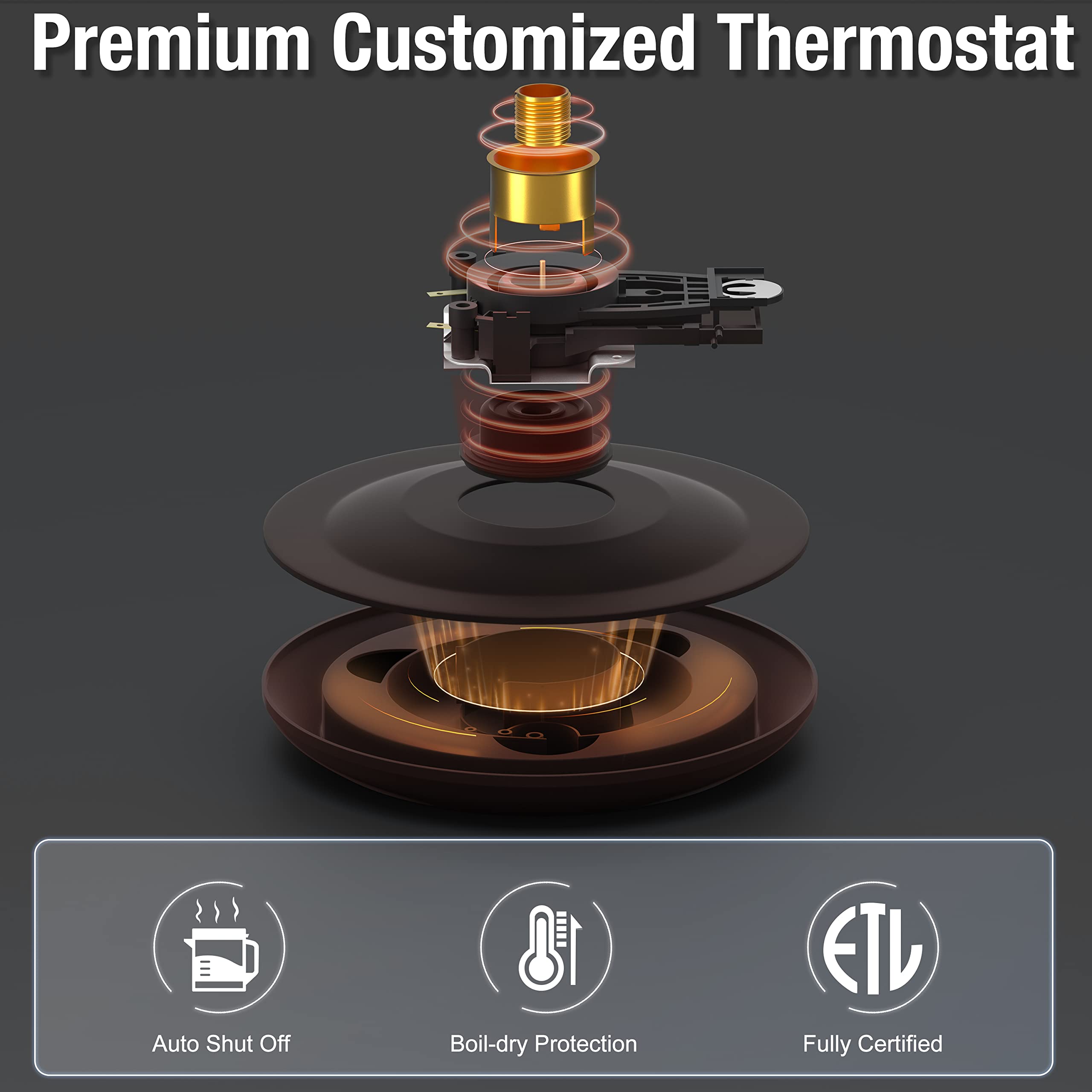 Foto 5 | Hervidor Eléctrico Dezin 2l De Vidrio Sin Bpa Y Acero Inoxidable 304 - Venta Internacional.