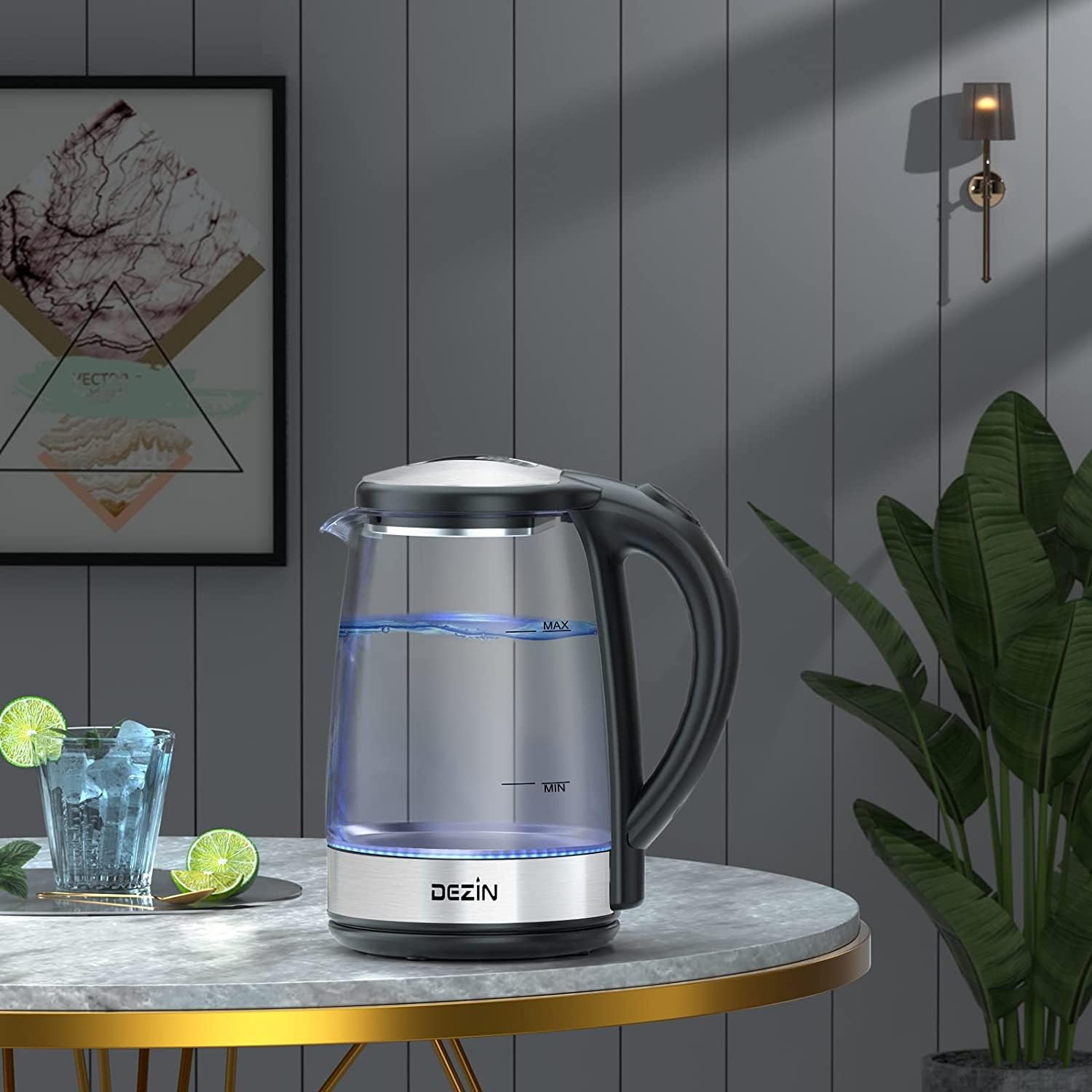 Foto 6 | Hervidor Eléctrico Dezin 2l De Vidrio Sin Bpa Y Acero Inoxidable 304 - Venta Internacional.