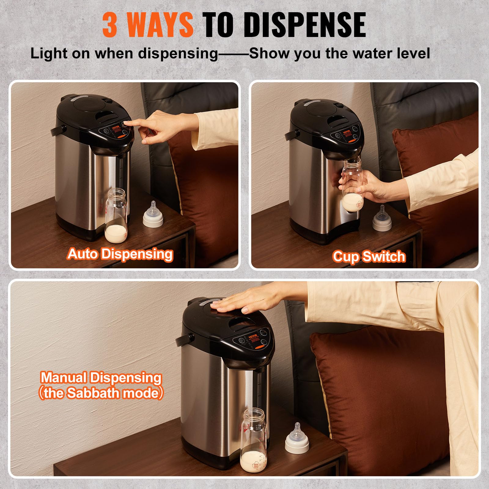 Foto 5 | Dispensador De Agua Caliente Vevor 5 L/5000 Ml, 4 Temperaturas, Acero 304 - Venta Internacional.
