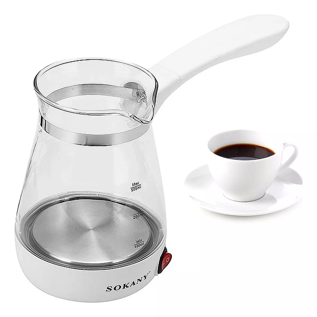 Foto 3 pulgar | Cafetera Tetera Eléctrica De Vidrio Sokany De 500ml Jarra De Cristal