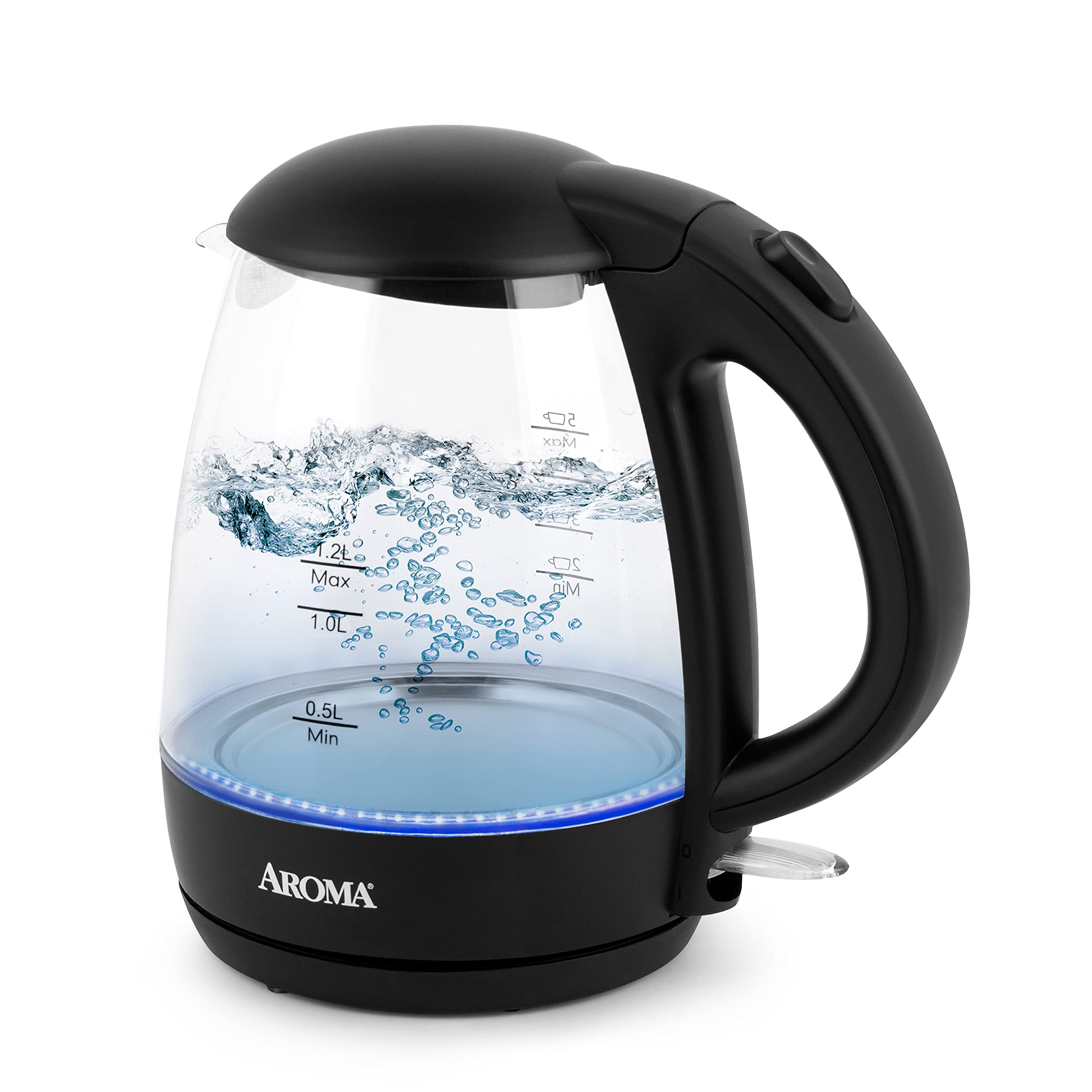 Foto 2 pulgar | Hervidor Eléctrico Aroma Awk-151b De Vidrio Negro  1 2 L  5 Tazas - Venta Internacional.