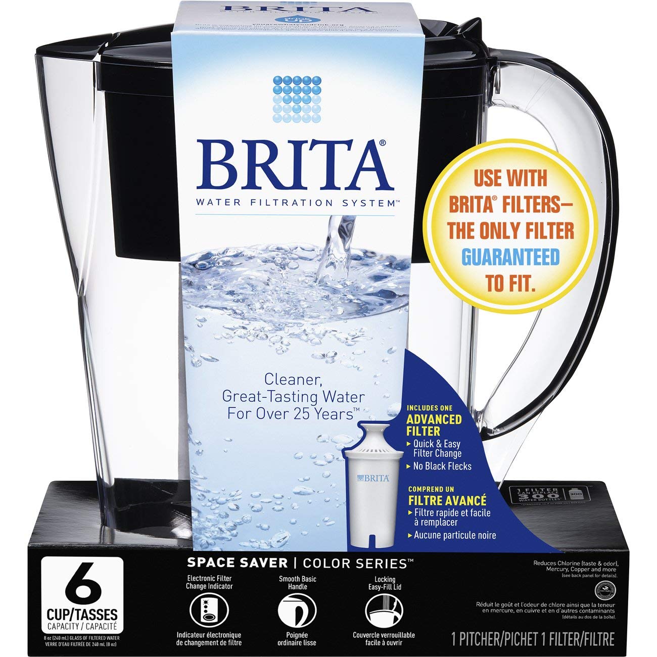 Foto 2 | Jarra De Agua Brita Space Saver 1.4 L Sin Bpa Con 1 Filtro - Venta Internacional.