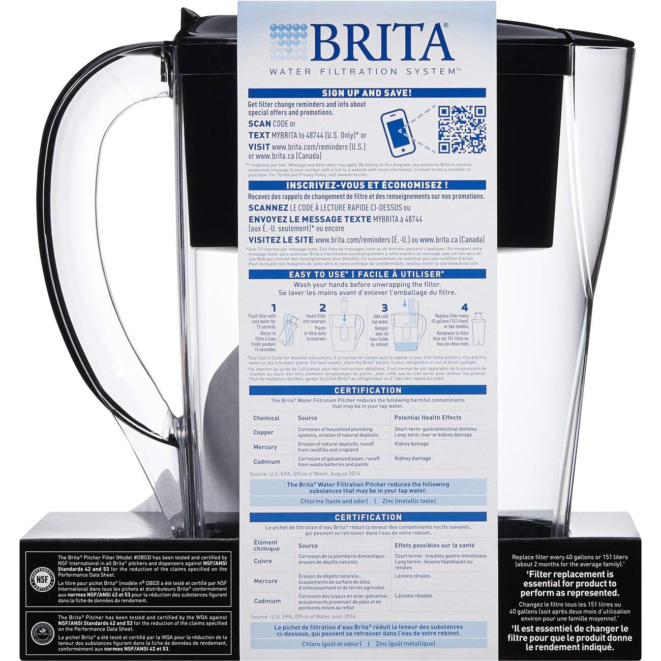Foto 4 pulgar | Jarra De Agua Brita Space Saver 1.4 L Sin Bpa Con 1 Filtro - Venta Internacional.