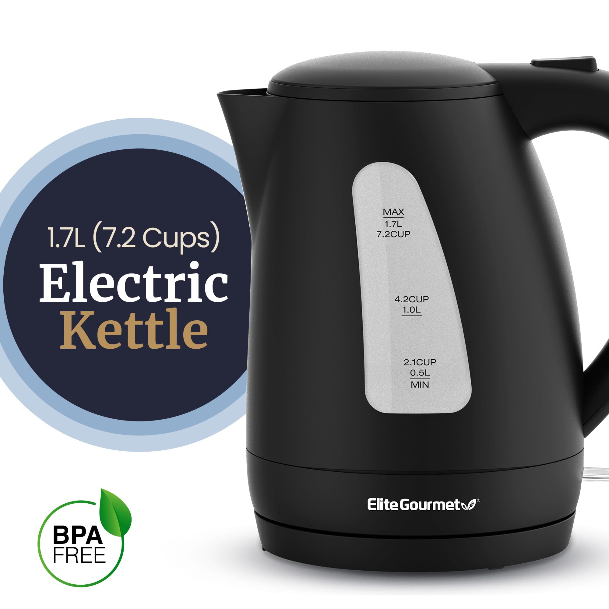 Foto 6 pulgar | Tetera Eléctrica Elite Gourmet Ekt8690x 1.7l 1500w Negra - Venta Internacional.