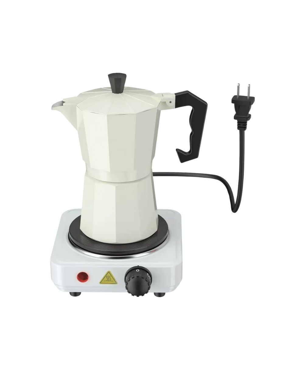 Foto 3 pulgar | Cafetera Mocha Aluminio Parrilla Eléctrica + Gratis Termo Güish De Regalo