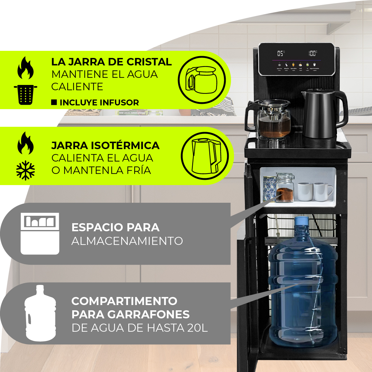 Foto 7 | Minato Estación Dispensadora De Agua Fría Y Caliente Mwd01