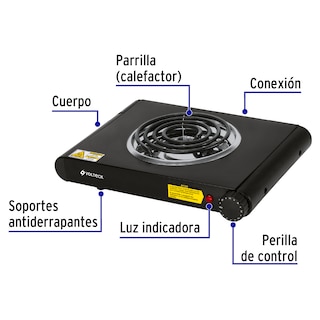 Foto 2 | Parrilla Eléctrica de Resistencia Volteck color Negro