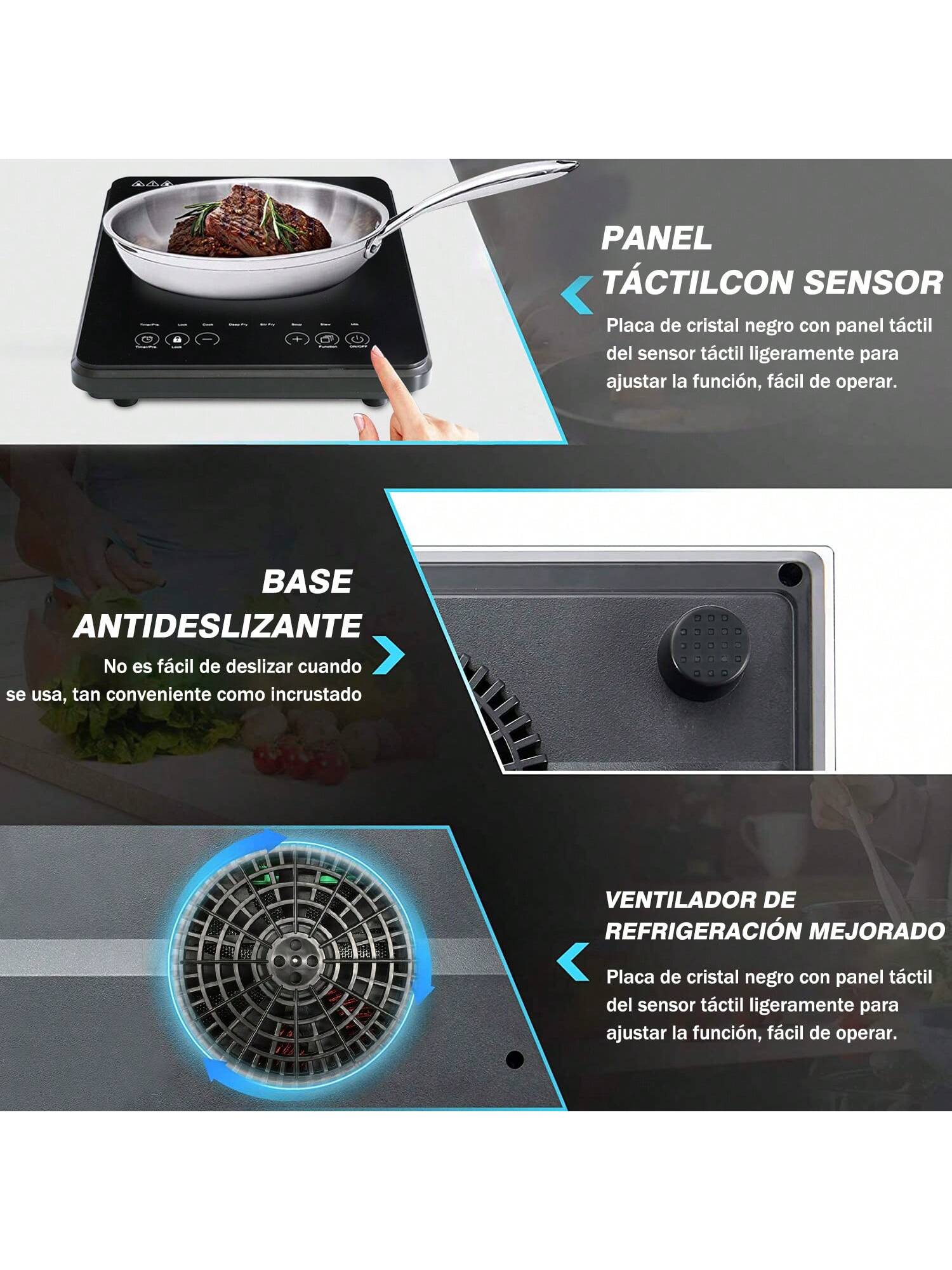 Foto 5 | Parrilla Eléctrica Portátil Sangkee K100019 Negro de 1200 w