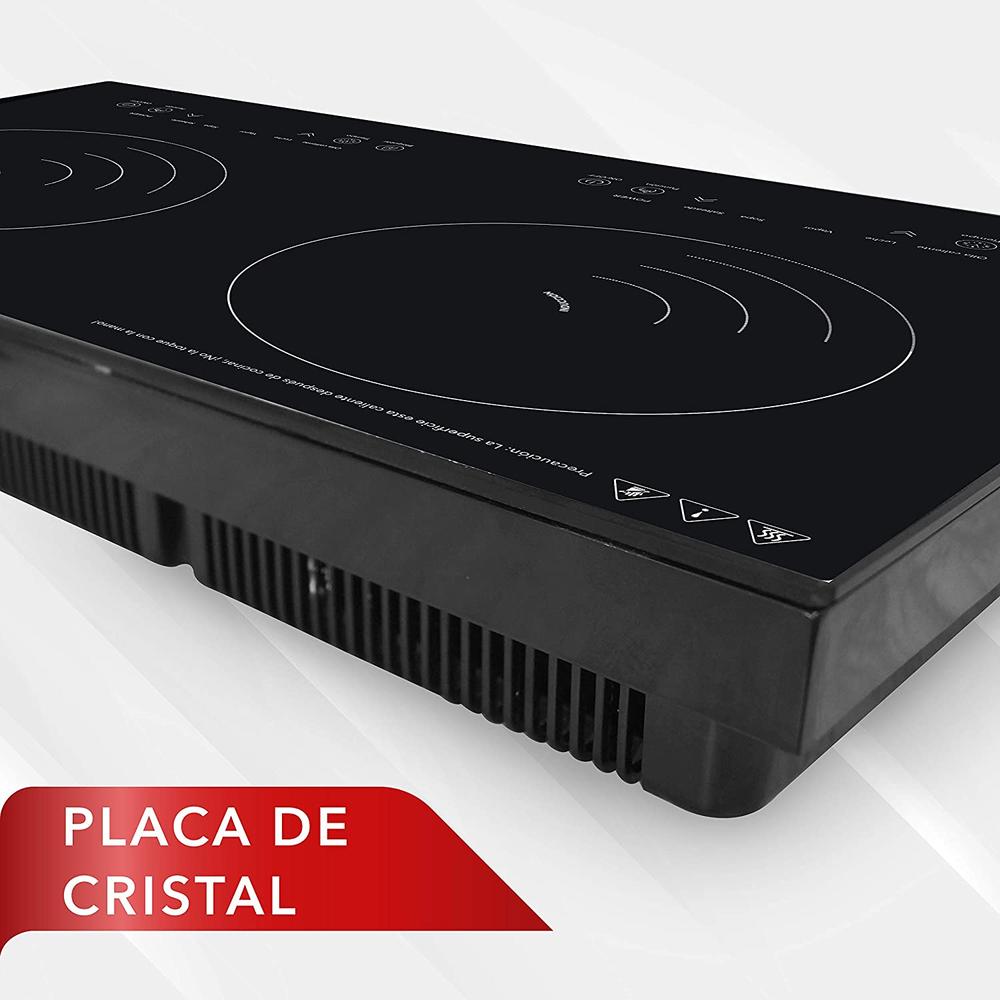 Foto 5 pulgar | Parrilla de Inducción de Cristal Templado con 2 Quemadores RCA RC-12a4 Negra