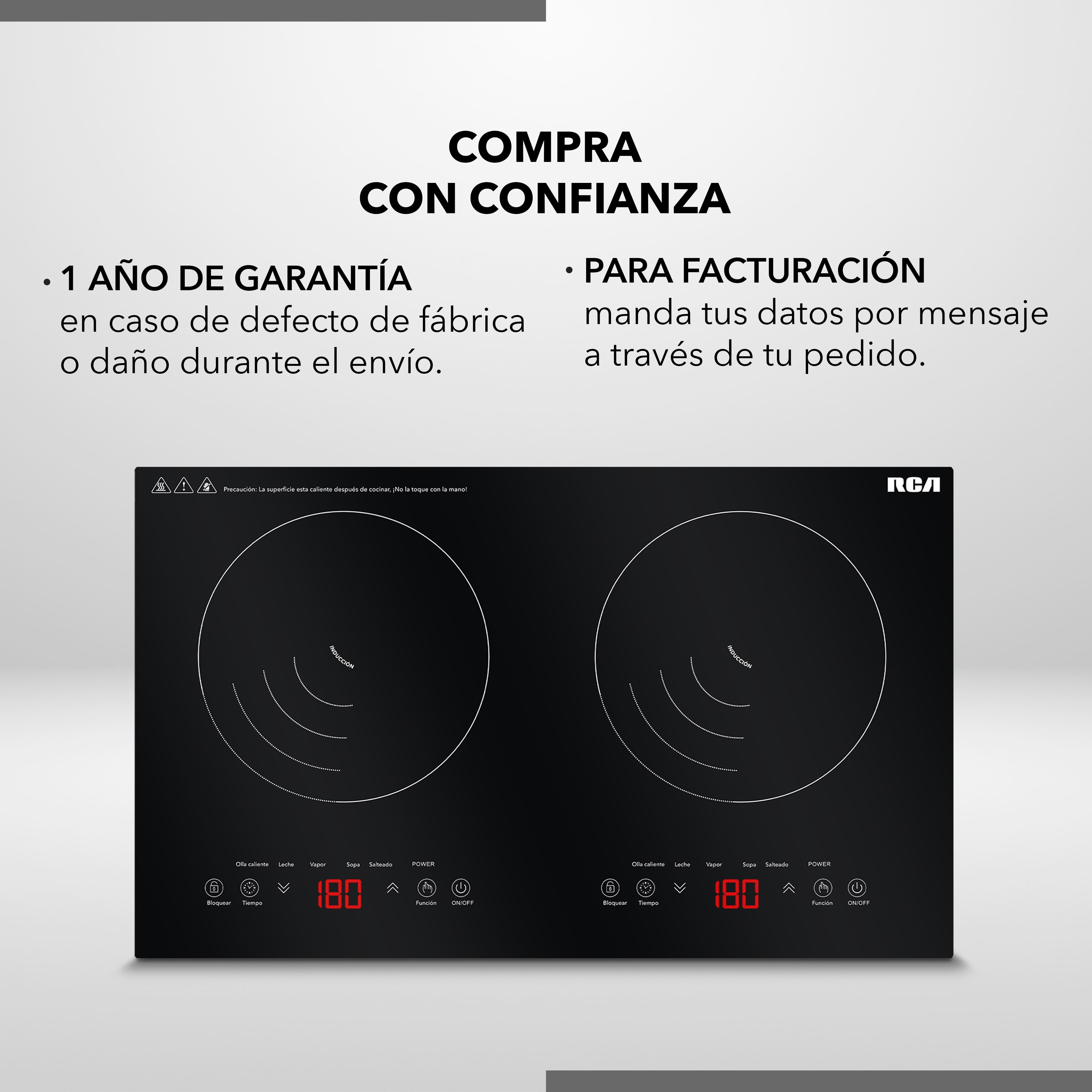Foto 8 | Parrilla de Inducción RCA Doble Quemador RC-12A4