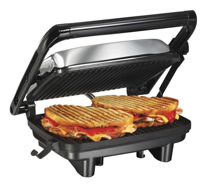 Paninera Parrilla Panini Press Plata Hamilton Beach 25460z