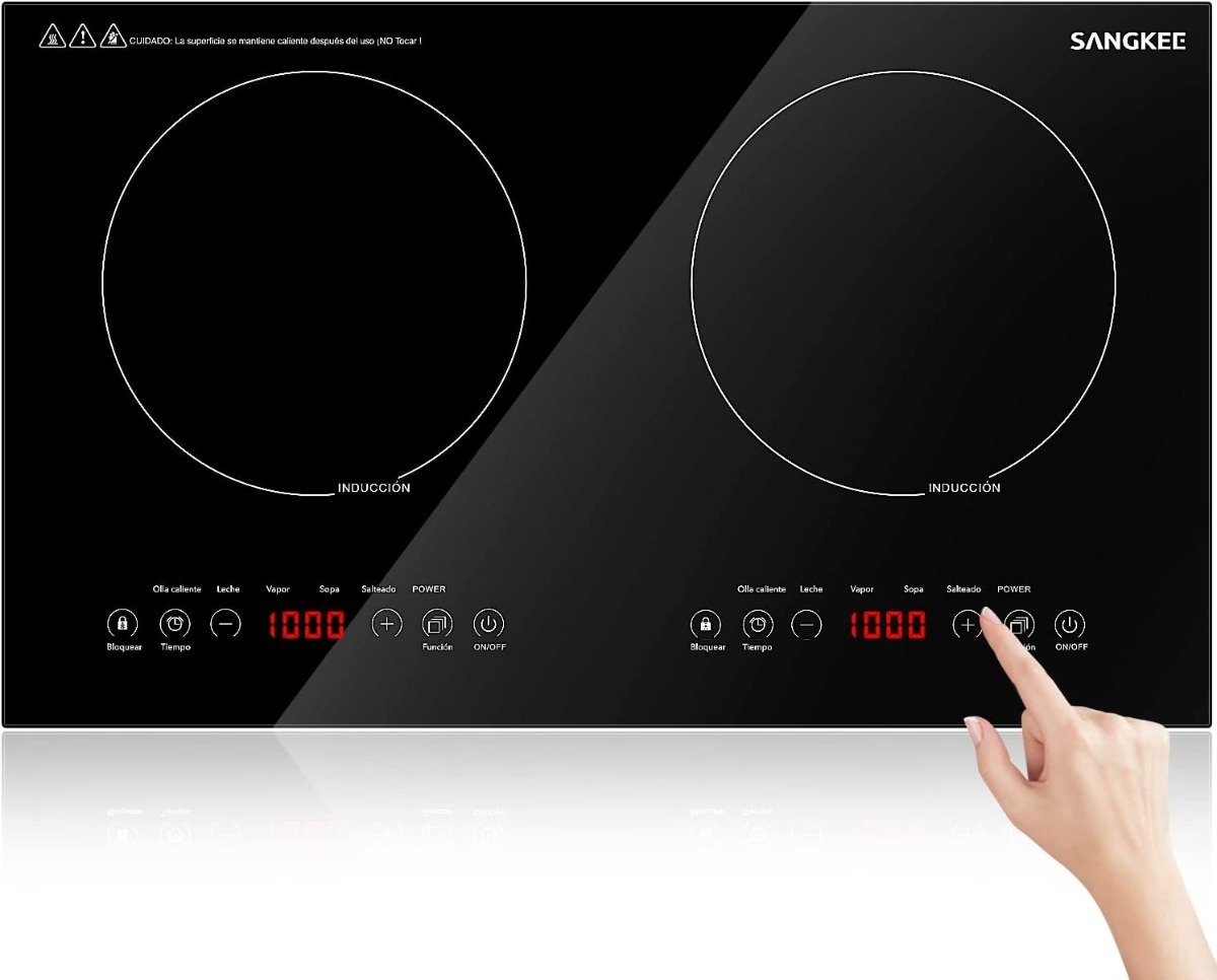 Parrilla Estufa Inducción Magnetica Touch Doble Negra 120v