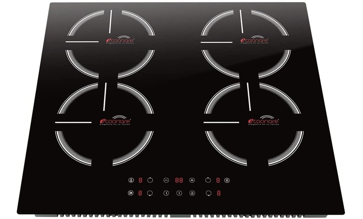 Parrilla de Inducción Magnética Empotrable Ecocinare Cook-04 Negra 4 Quemadores $10,448