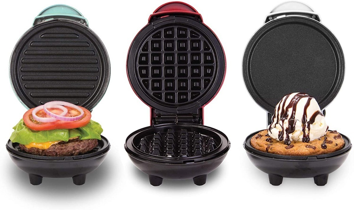 Set 3 Piezas Maquina Mini Waffle Parrilla Plancha Keto Dieta