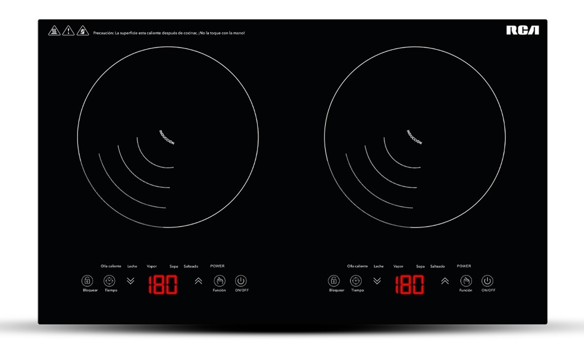 Rca Parrilla De Inducción Cristal Templado (2 Quemadores)